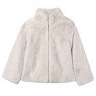 Girls Beige FauxFur Jacket, 1, hi-res