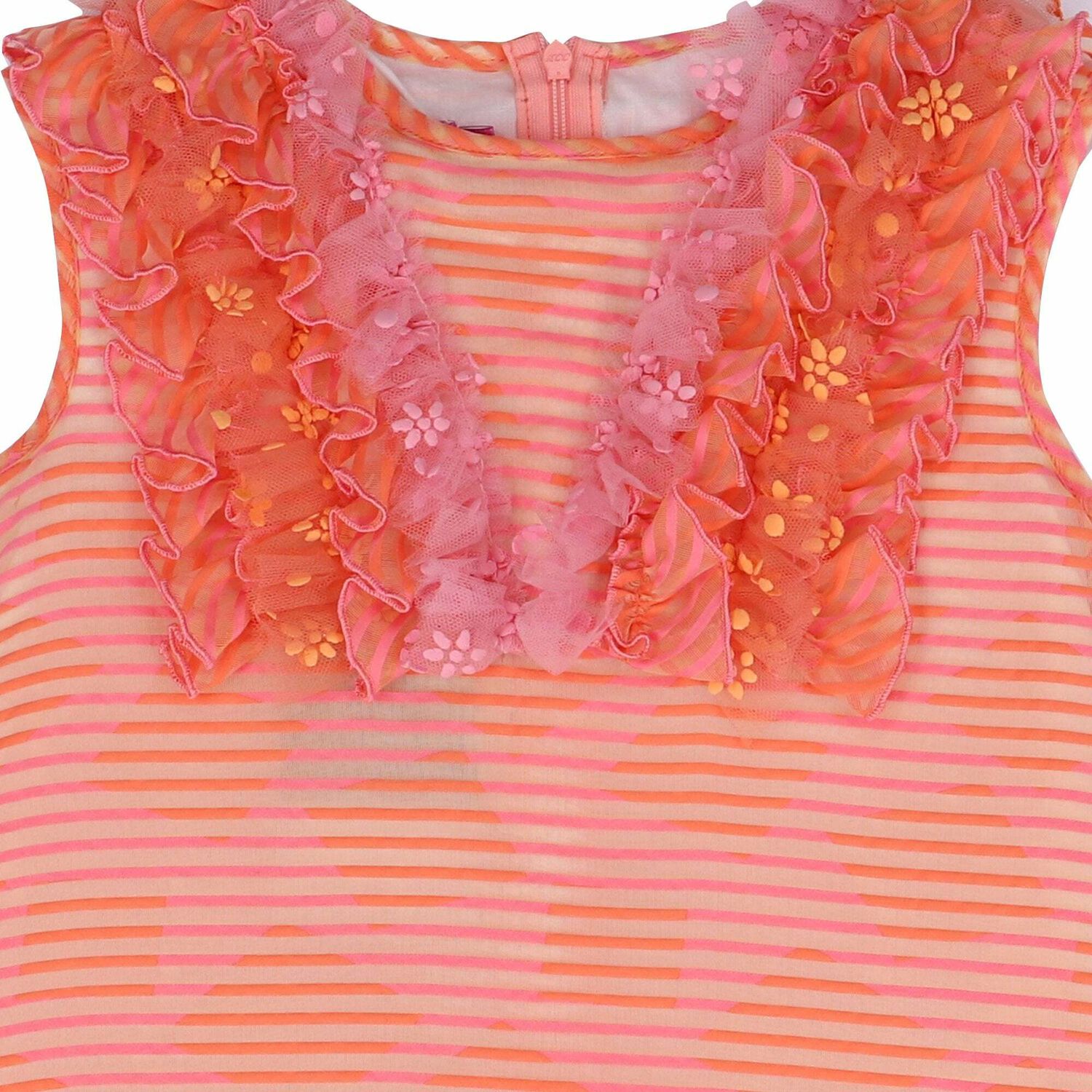 Girls Orange Stripe Dress, 1, hi-res image number null