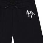 Girls Black logo Trousers, 1, hi-res