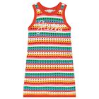 Girls Red Striped Cotton Knitted Dress, 1, hi-res