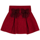 Girls White & Red Teddy Bear Skirt Set, 1, hi-res