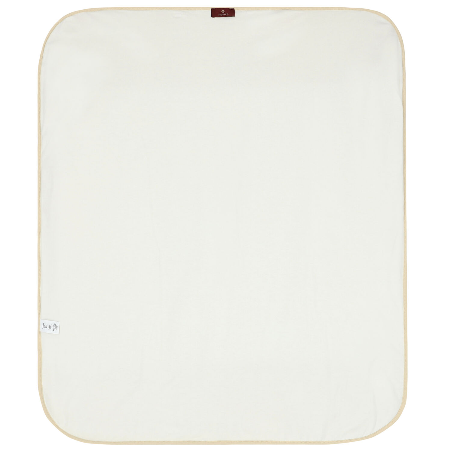 Baby Girls Ivory & Beige Pima Cotton Logo Blanket, 1, hi-res