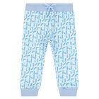 Younger Boys Blue Logo Joggers, 1, hi-res