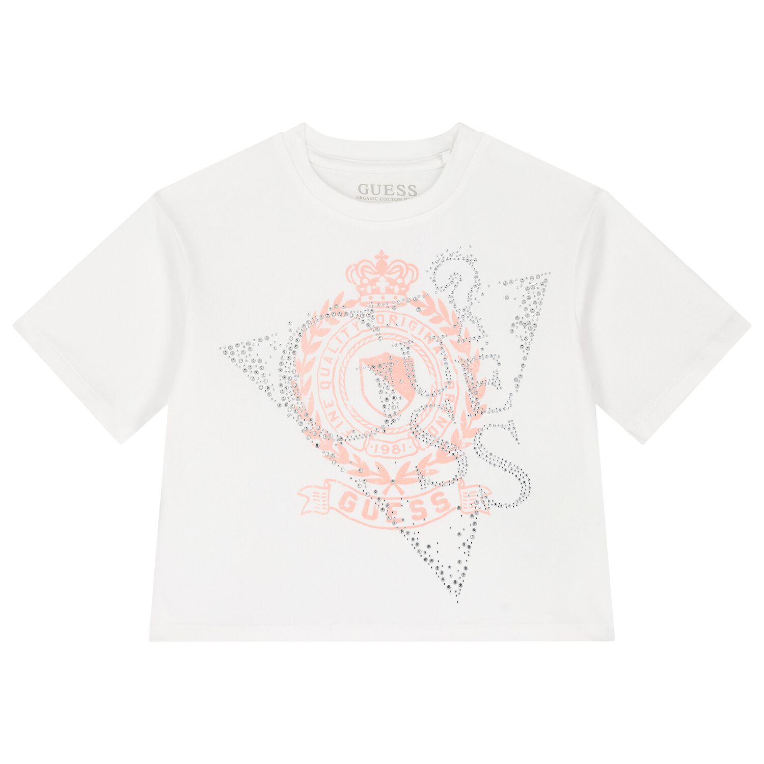 Girls White Cotton T-Shirt, 1, hi-res