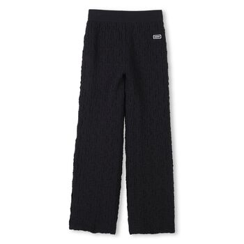 Girls Black Logo Trousers