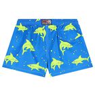 Boys Blue Sharks Swim Shorts, 1, hi-res