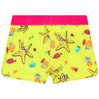 Girls Neon Yellow Swim Shorts, 1, hi-res
