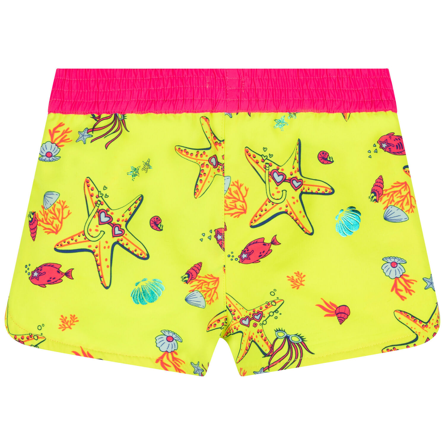 Girls Neon Yellow Swim Shorts, 1, hi-res image number null