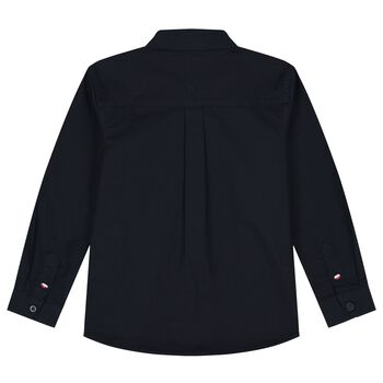 Boys Navy Blue Logo Shirt
