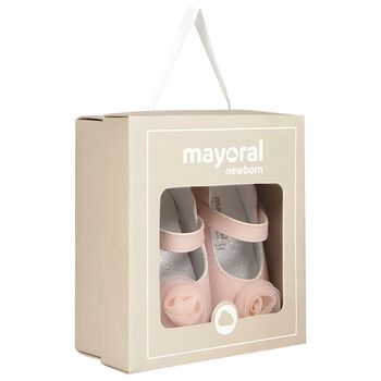 Baby Girls Pink Flower Pre Walker Shoes
