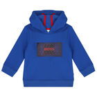 Younger Boys Blue Hooded Top, 1, hi-res