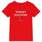 Boys Red  Logo T-Shirt, 3, hi-res