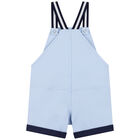 Baby Boys White & Blue Dungaree Set, 1, hi-res
