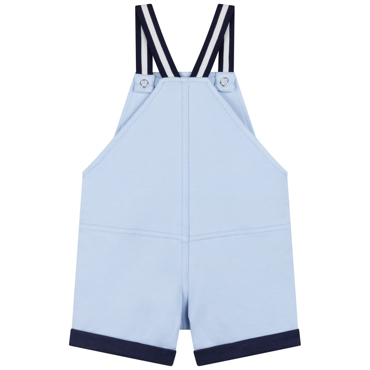 Baby Boys White & Blue Dungaree Set, 1, hi-res