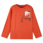 Boys Orange Long Sleeve Top, 1, hi-res