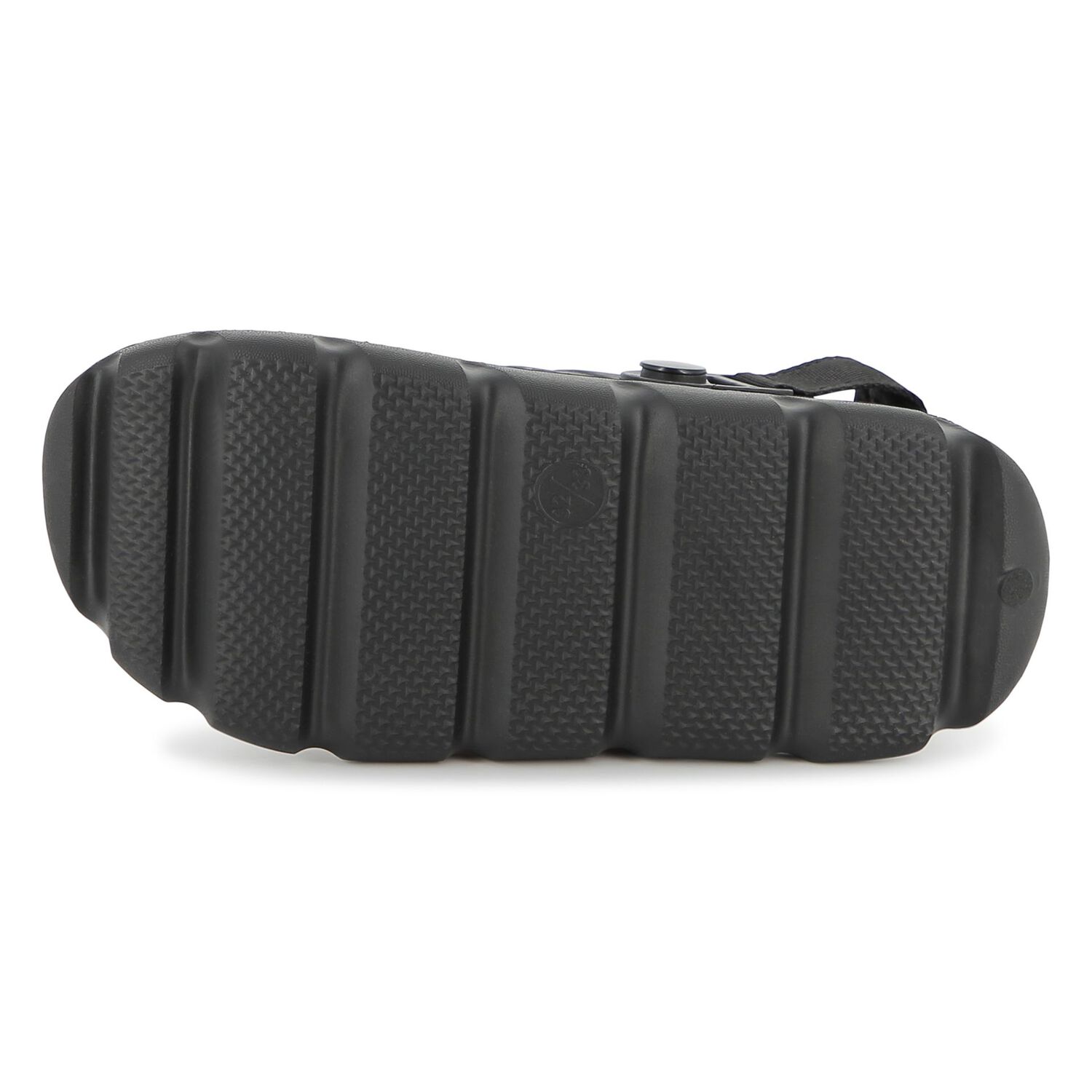 Boys Black Logo Sandals, 1, hi-res