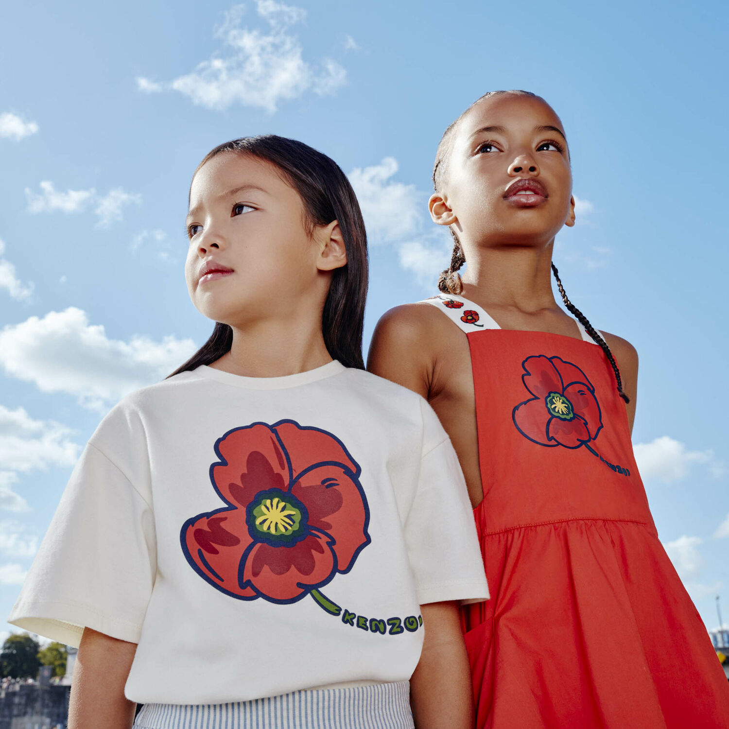 Girls Ivory Logo & Poppy T-Shirt, 1, hi-res
