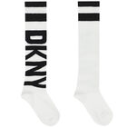 Girls White & Black Logo Socks, 2, hi-res