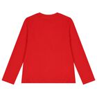 Boys Red Logo Long Sleeve Top, 1, hi-res