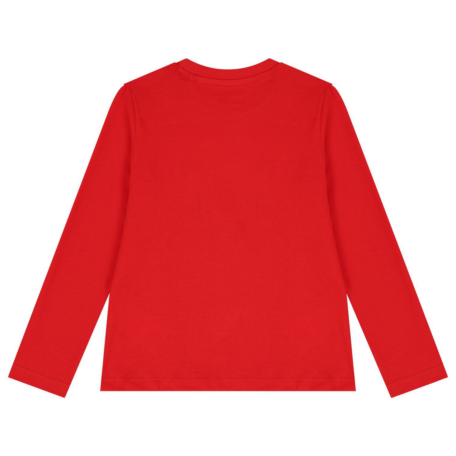 Boys Red Logo Long Sleeve Top, 1, hi-res