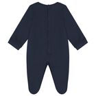 Boys Navy Blue & Gold Babygrow, Hat & Bib Gift Set, 1, hi-res