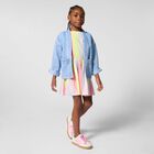 Girls Multi-Coloured Stripes Dress, 1, hi-res