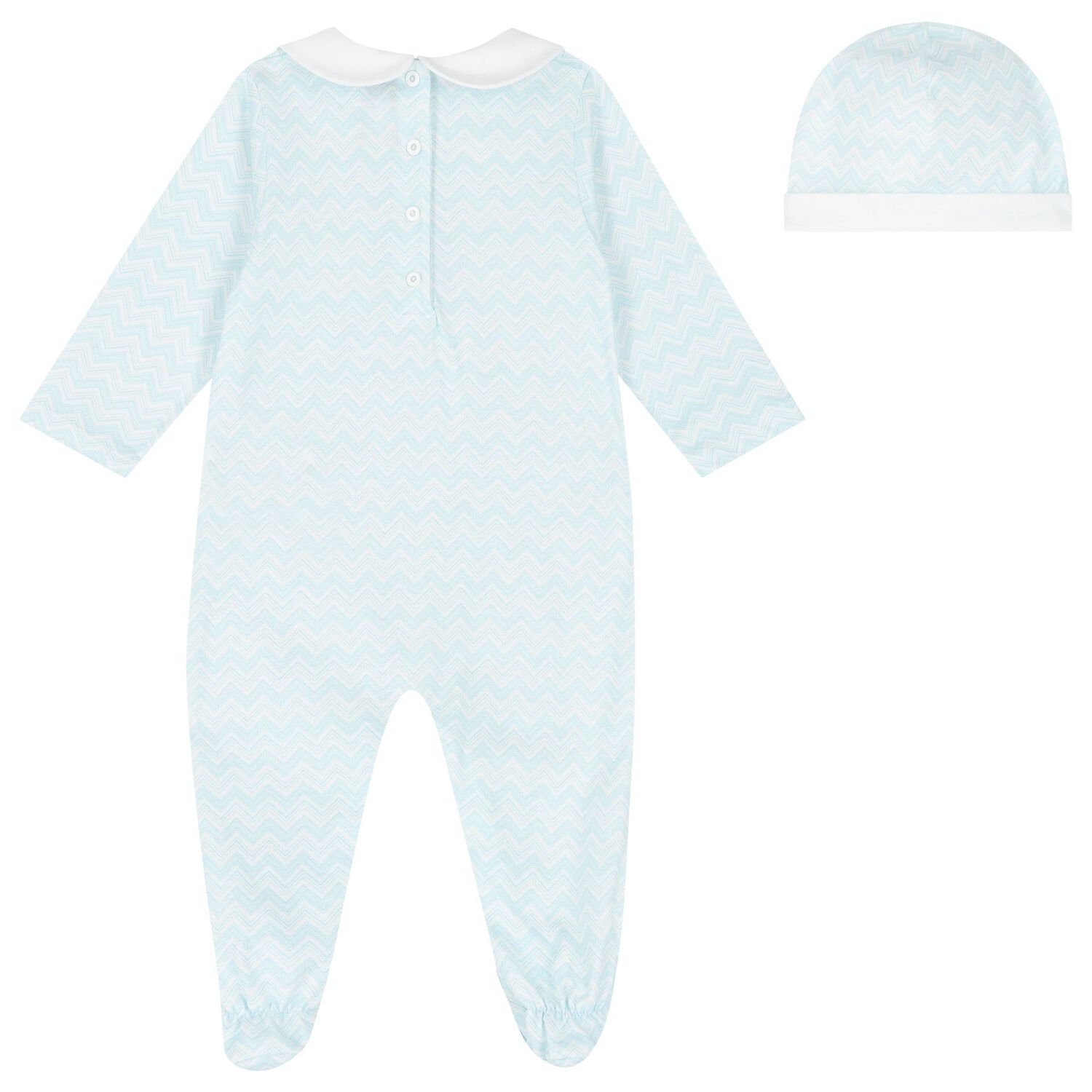 Baby Boys Blue Zig Zag Logo Babygrow Gift Set, 1, hi-res