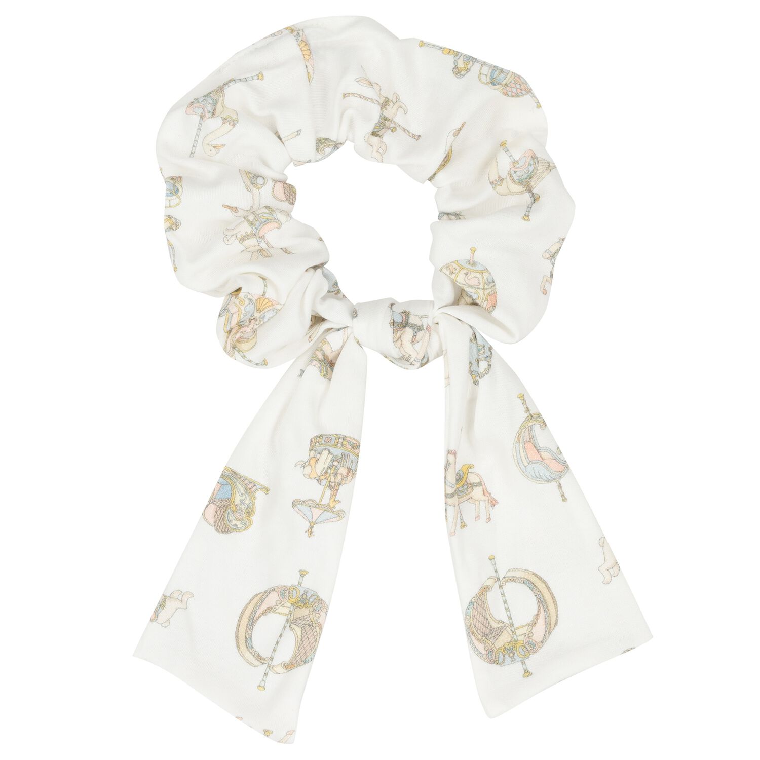 Girls Ivory Carousel Scrunchie, 1, hi-res
