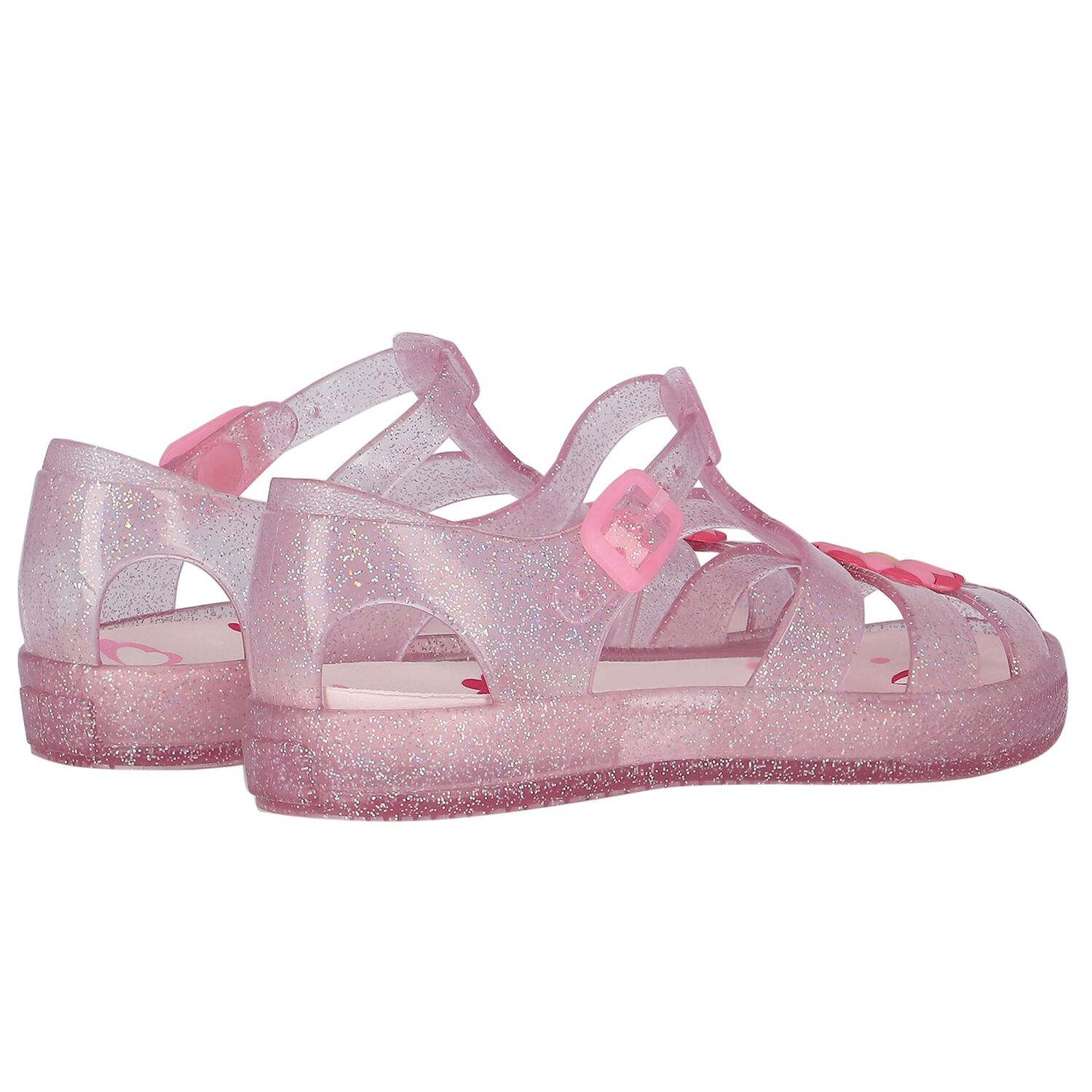 Girls Pink Jelly Sandals, 1, hi-res