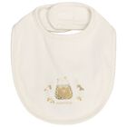 Baby Girls Ivory & Gold Logo Babygrow, Hat & Bib Gift Set, 1, hi-res