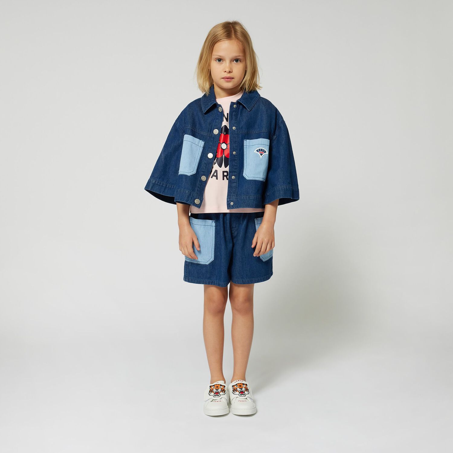 Girls Pink Logo Flower T-Shirt, 1, hi-res