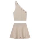 Girls Beige Skirt Set, 1, hi-res
