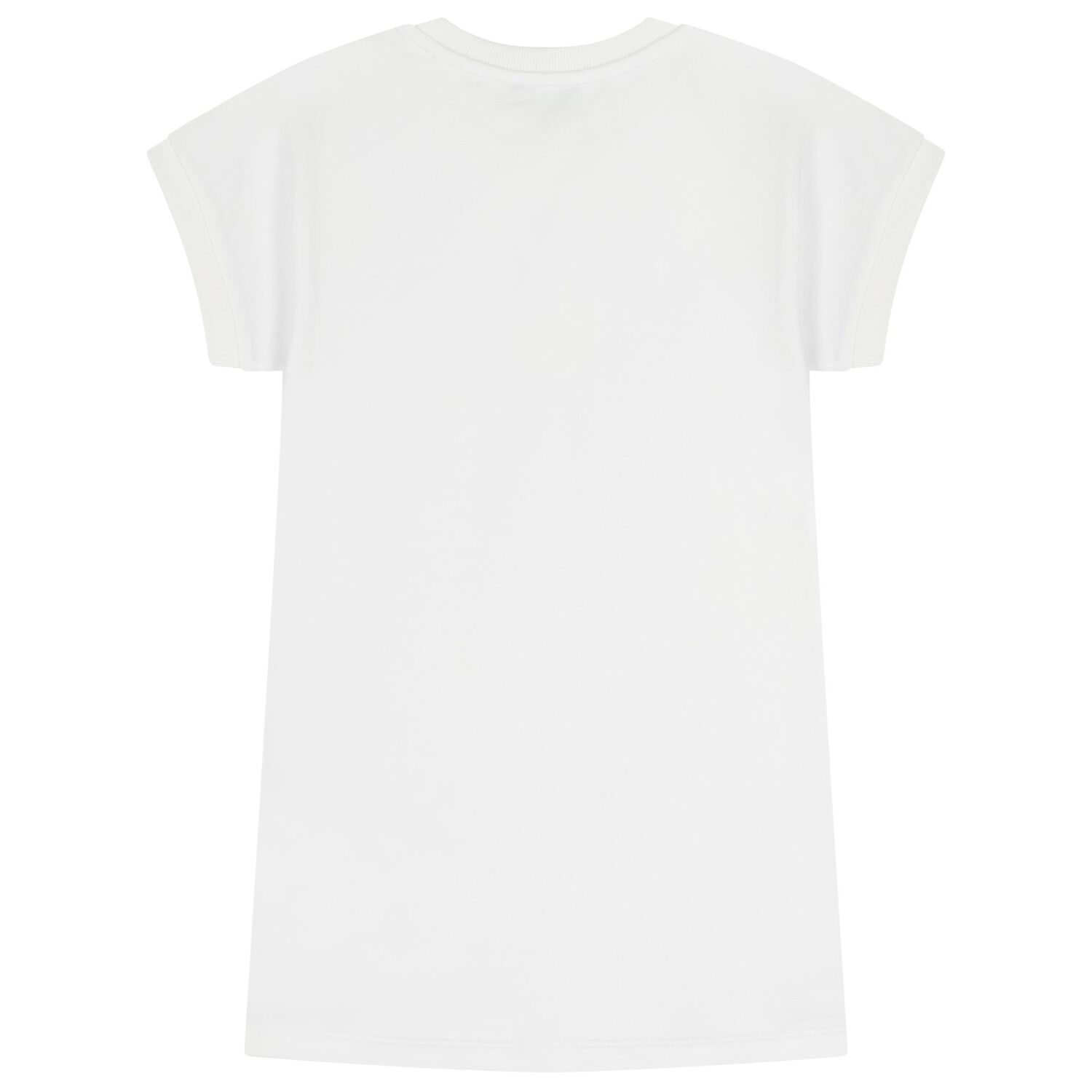 Girls White Teddy Bear Dress, 1, hi-res