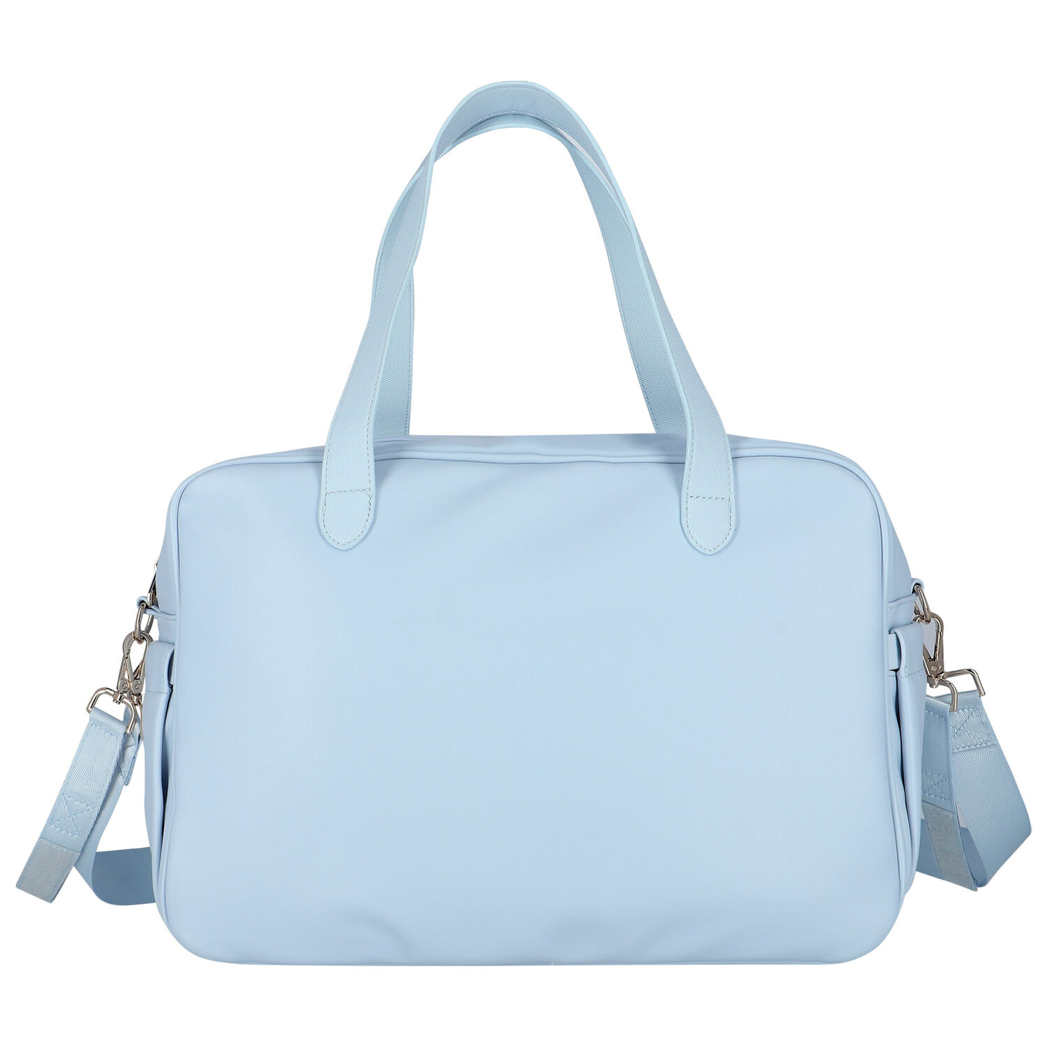 Blue Faux Leather Baby Changing Bag, 3, hi-res