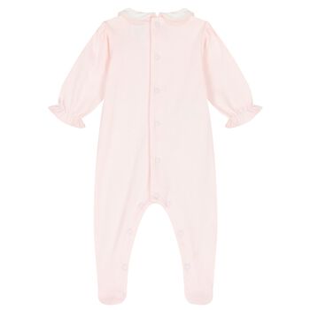 Baby Girls Pink & White Babygrow