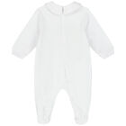 White Teddy Bear Logo Babygrow, 1, hi-res