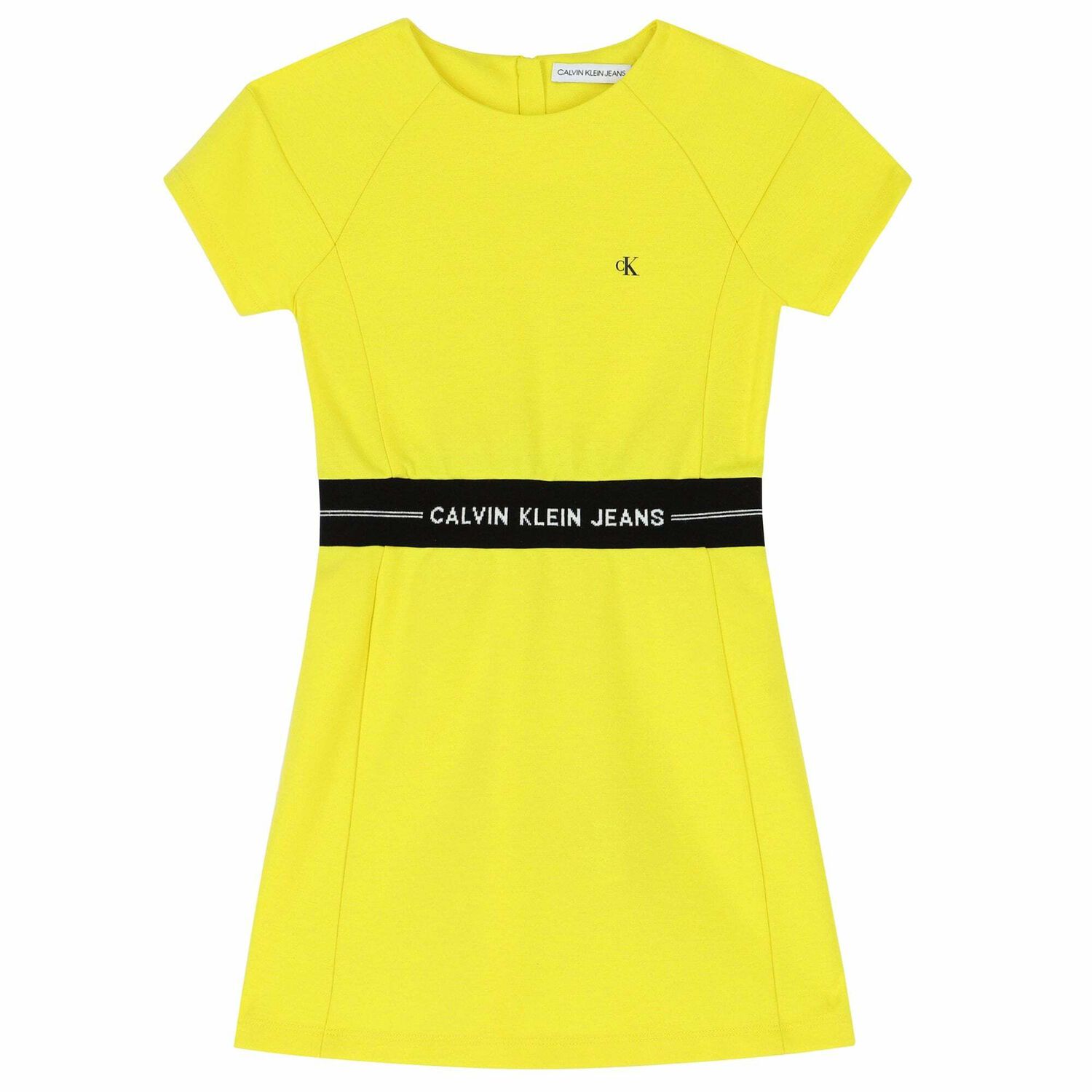 Girls Yellow Logo Dress, 1, hi-res