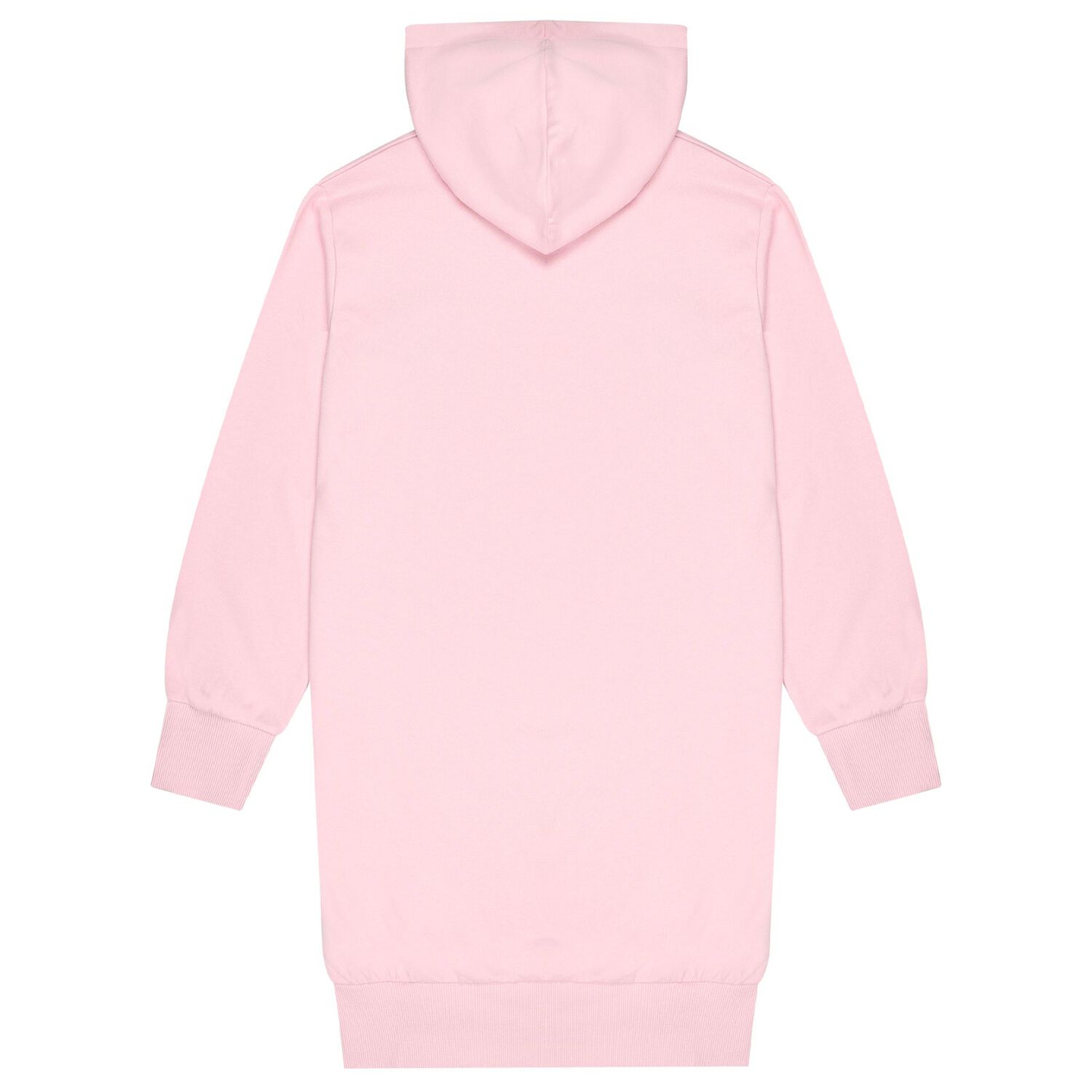 Girls Pink Embellished Logo Hooded Dress, 1, hi-res