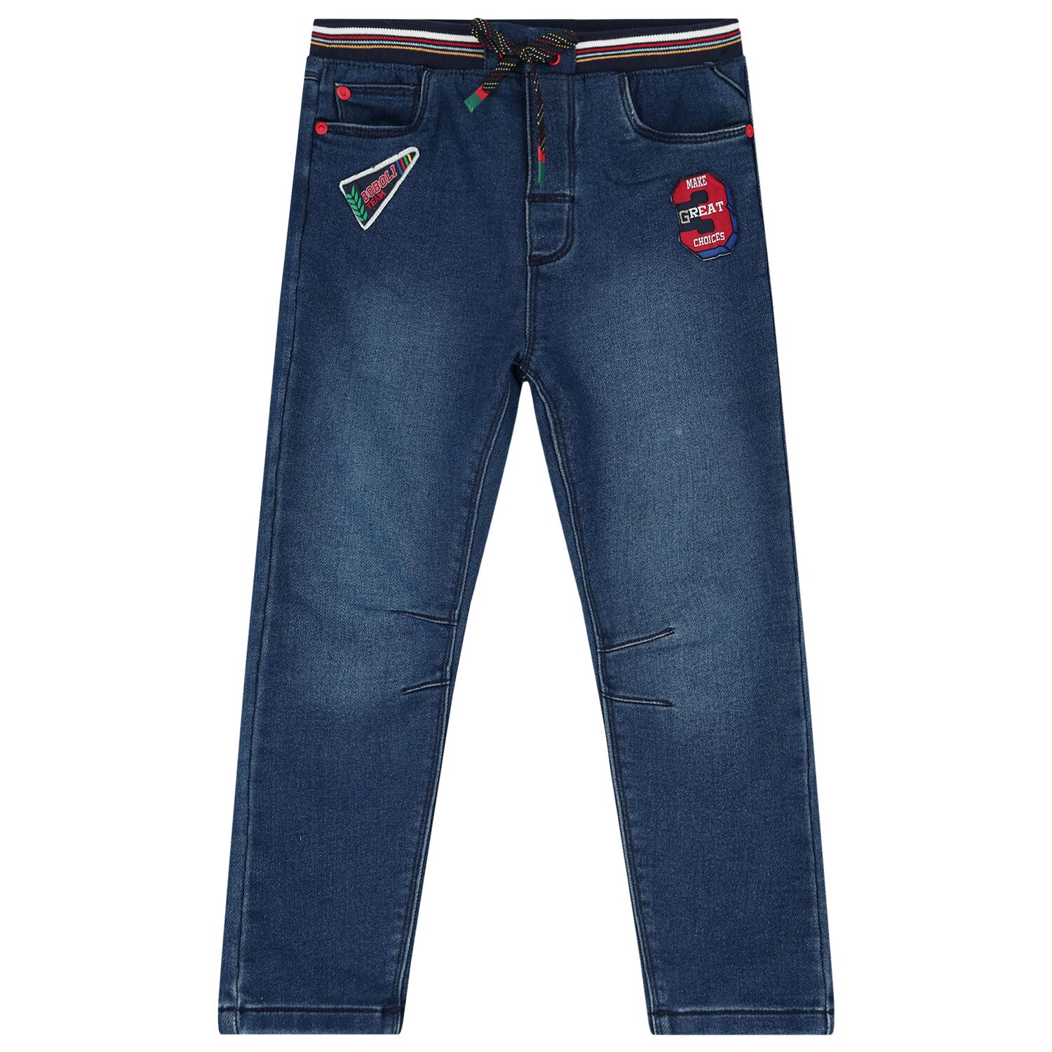 Boys Blue Logo Denim Jeans, 1, hi-res image number null