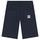 Boys Navy Blue Logo Shorts, 3, hi-res