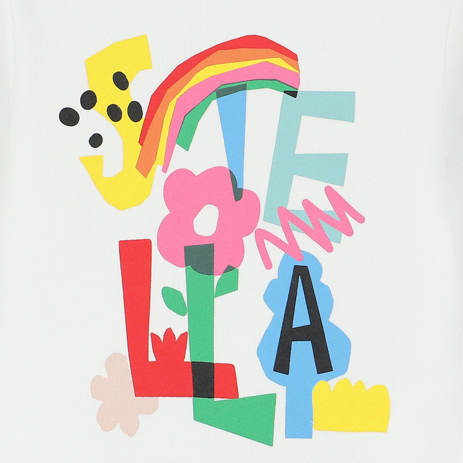 Younger Girls White Logo Sweatshirt, 1, hi-res