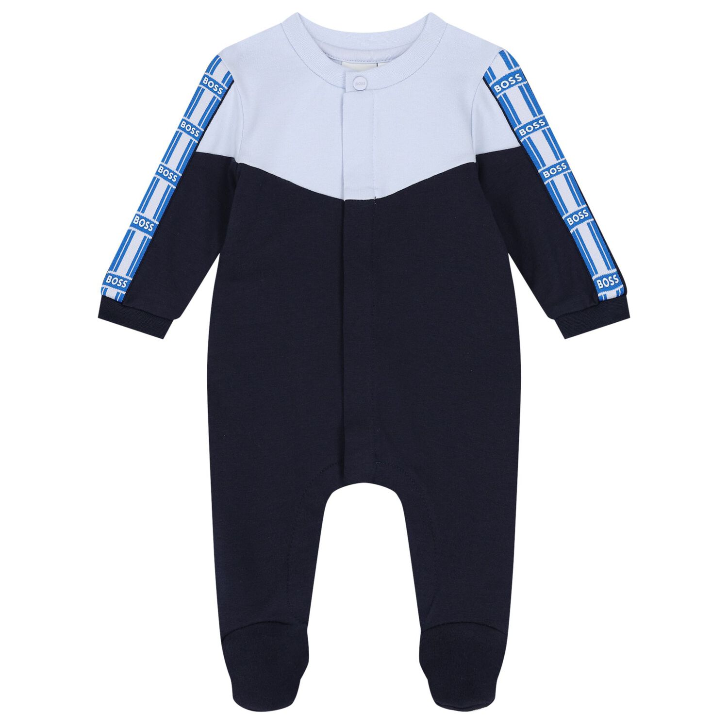 Baby Boys Navy Blue & Blue Logo Babygrow Gift Set, 1, hi-res
