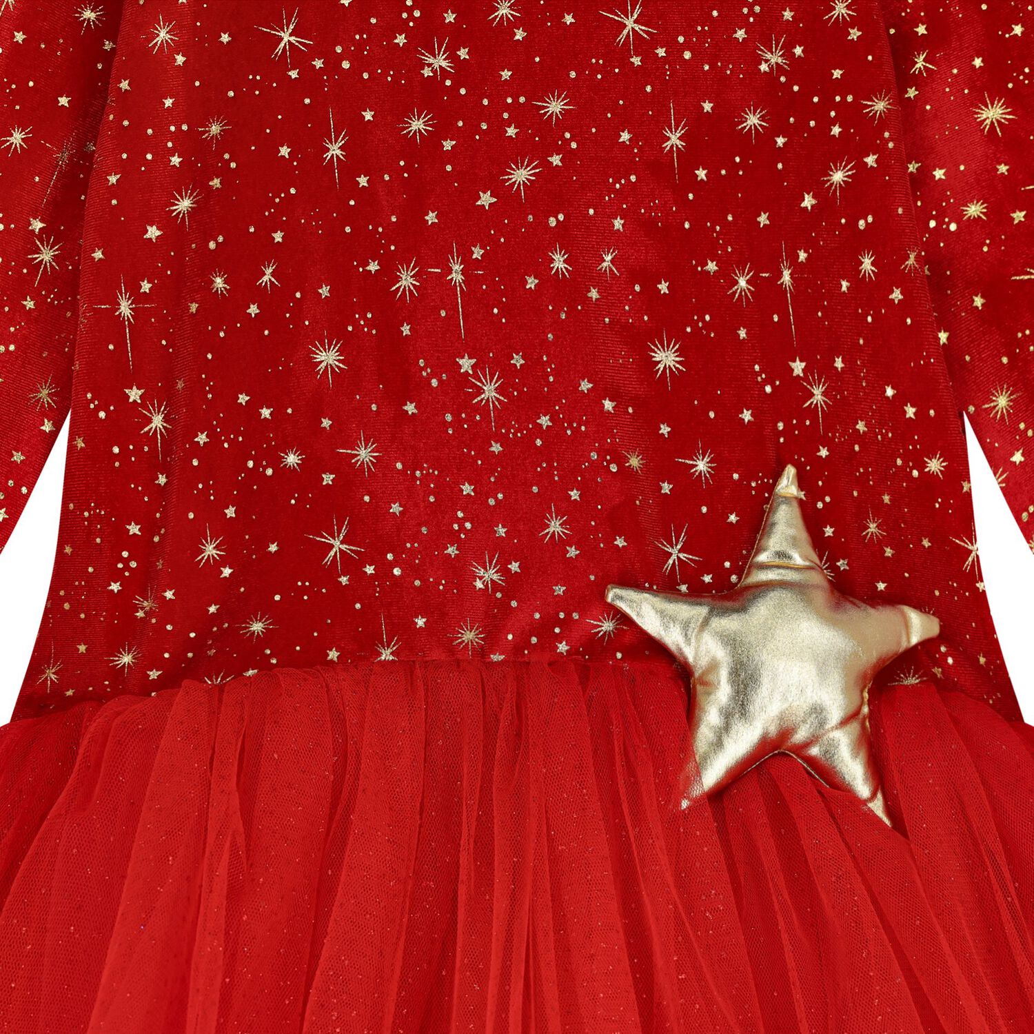 Girls Red Star Dress, 1, hi-res image number null