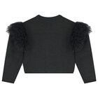 Girls Navy Blue Knitted Cardigan, 1, hi-res