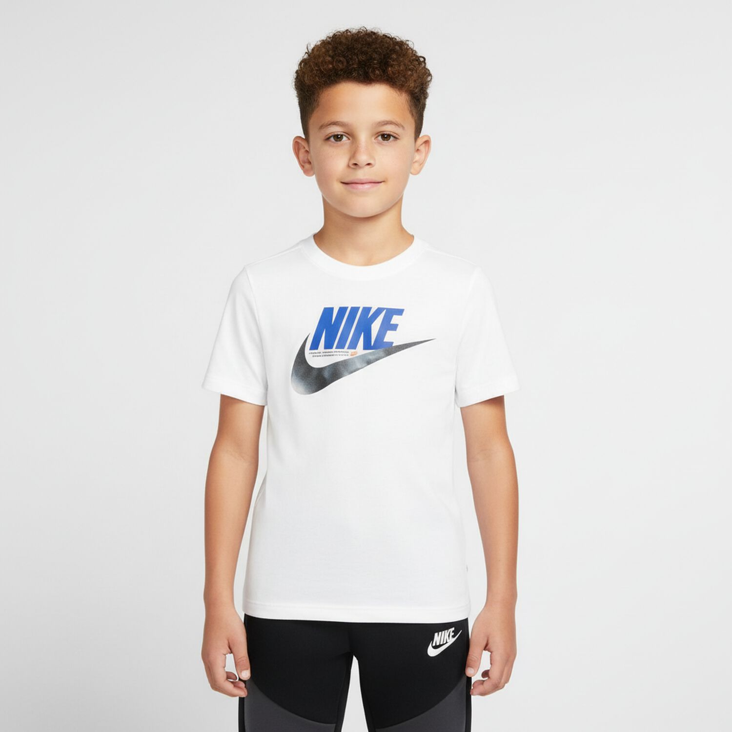 Boys White & Black Logo Trousers Set, 1, hi-res