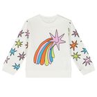 Younger Girls Ivory Shooting Stars Sweatshirt, 1, hi-res