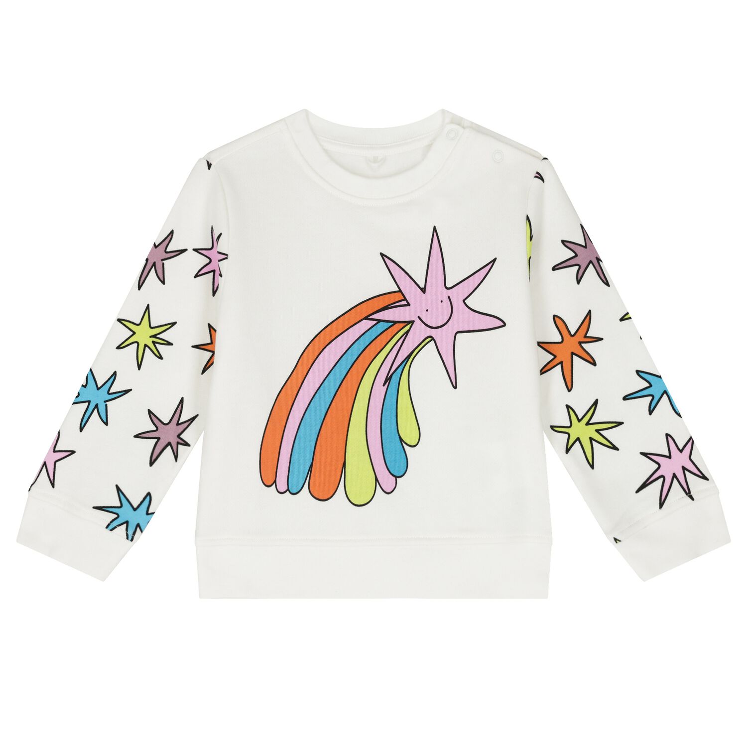 Younger Girls Ivory Shooting Stars Sweatshirt, 1, hi-res image number null
