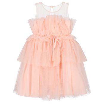 Girls Pink Ruffle Tulle Dress