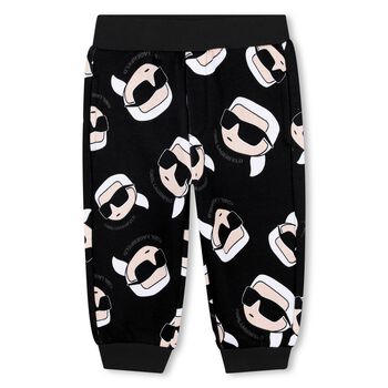 Younger Boys Black Ikonik Kark Joggers