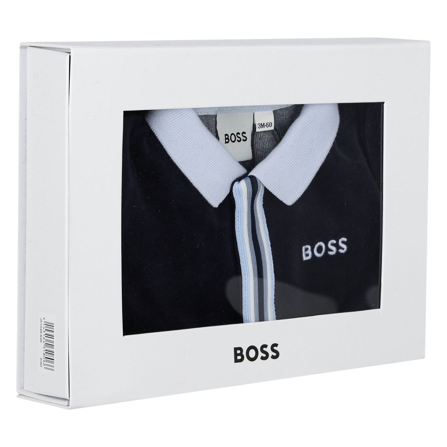 Baby Boys Navy Blue Logo Babygrow, 3, hi-res